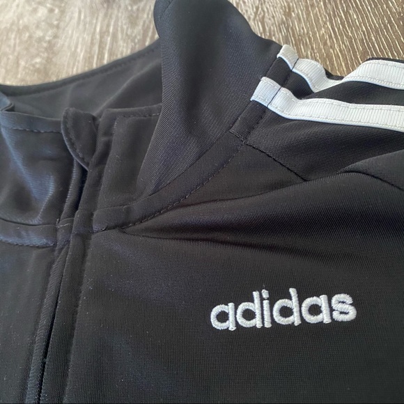 Boys Adidas Full-Zip Black & White Track Jacket - Picture 5 of 14